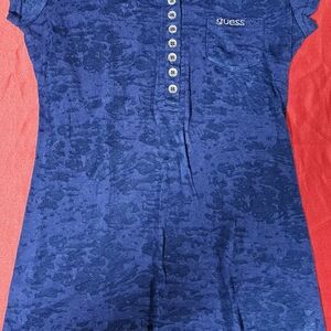 Guess Navy Textured Button-Up Shirt